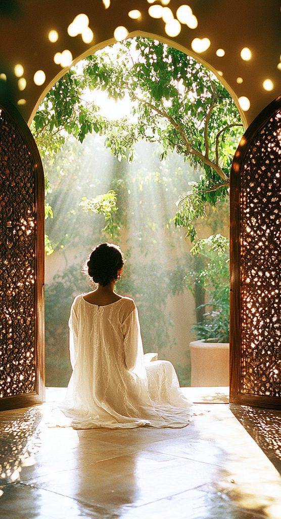 Serene moment in dappled sunlight